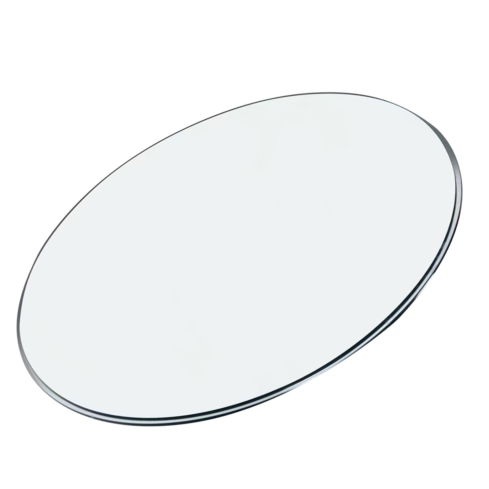 PLONARFIX Round Tempered Glass Table Top，Glass Table，Glass Table Top，Tempered Glass，1/2" Thick，Impact Resistance，60CM (23.6IN), 65CM (25IN)，Bevel Premium Round Circular Plate Glass(90CM(35IN))
