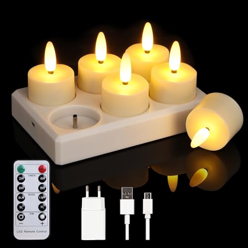 Cibnew Wiederaufladbare Dimmbar Kerzen mit Timer Fernbedienung...