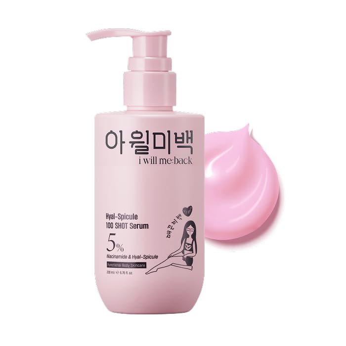 i will me:back Hyal-Spicule 100 SHOT Serum, 5% Niacinamide Hydrating Face and Body Serum with Hyaluronic Acid, Lightweight Gel for Uneven-Looking Skin Tone & Texture Care