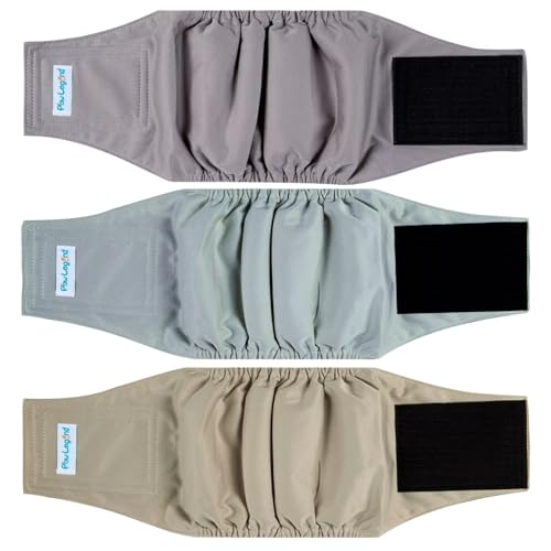 Image of Paw Legend Washable Dogs Diapers Male Dog Belly Bands for Male Dogs Diapers Reusable Puppy & Doggie Diapers Male (3 Pack, Small)