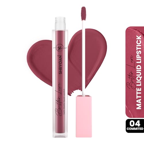 Image of Shryoan Butter Luxe Satin Matte Liquid Lipstick | Ultra Pigmented, Long-Lasting, Non-Transfer Formula, Smooth Lip Color, Weightless Finish, Silky Matte Finish (6ml) (Shade 04, Shade 04)