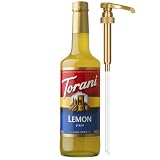 Torani Lemon Syrup for Drinks, Flavoring for Iced Tea, Sodas, and Cocktails, Glass Bottle with Pump Included, 25.4 Fl Oz
