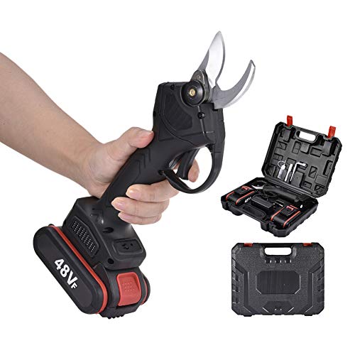 oshidede Sécateur Électrique Professionnel sans Fil 21V - avec 2 Pièces De Secours Rechargeables Au Lithium 2Ah Alimenté par Batterie, Diamètre De Coupe De 30 Mm (1,2 Pouce), 5-7 Heures De Travail
