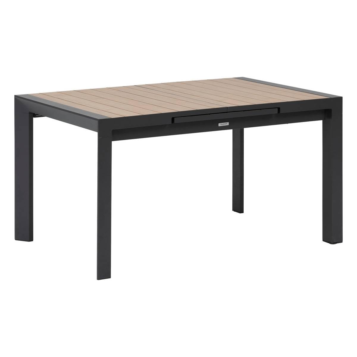 HESPERIDE - Table de Jardin Extensible Evasion Gris Graphite - 8 Places - Aluminium Antirouille Aluminium Effet Bois - Meuble d'Extérieur Rallonge