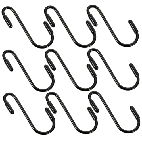 UTHCLO 12個 重量対応字型フック 高耐久鉄製 滑らか仕上げ キッチン浴室収納用 タオル掛け 鍋掛け クローゼット整理 吊り下げ多用途