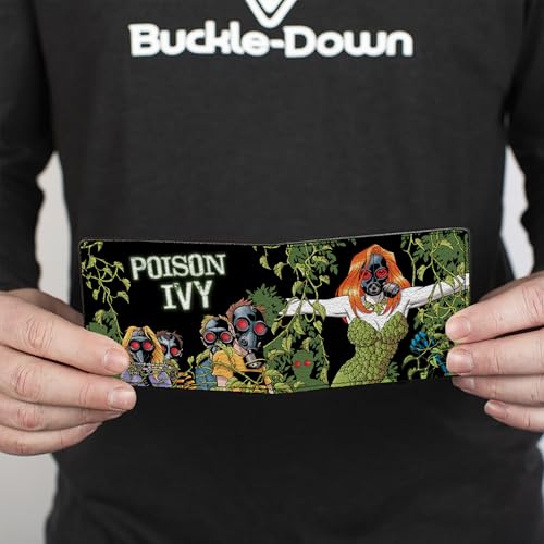 Buckle-Down Men's PU Bifold Wallet-Poison w/Gas Mask/Ivy Detective Comics Issue #752 Cover, Multicolor, 4.0" x 3.5"4