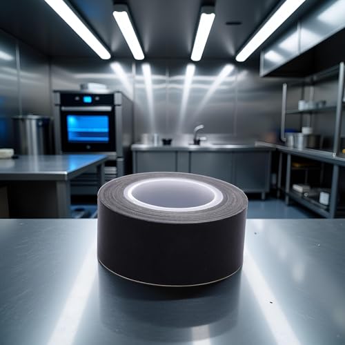Image of 1Roll 1 inch x10m Black PTFE Teflon Tape Nonstick Tape 500℉ High-Temp Fiberglass Adhesive Tape High Temperature Tape
