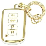 YUBOMT for Toyota Key Fob Cover,Smart Car Key Shell with Key Ring for Toyota Tacoma Tundra 4Runner H