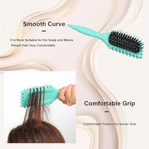 Image of ESCUCHA Curl Defining Brush, 1 PCS Curly Hair Brush, Brush for Curly Hair, for Combing and Shaping Men's and Women's Curls to Reduce Pulling (MULTICOLOR)
