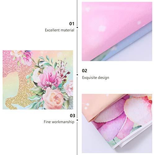 KESYOO 1 PeÃ§a de Pano de Fundo de AniversÃ¡rio de CrianÃ§as de UnicÃ³rnio (210X150cm)