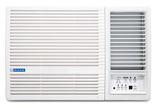 Image of Blue Star 2 Ton 3 Star Fixed Speed Window AC (Copper, Turbo Cool, Humidity Control, Fan Modes-Auto /High /Medium /Low, Hydrophilic Blue Fins, Dust Filters, Self-Diagnosis, WFA324LN, White)