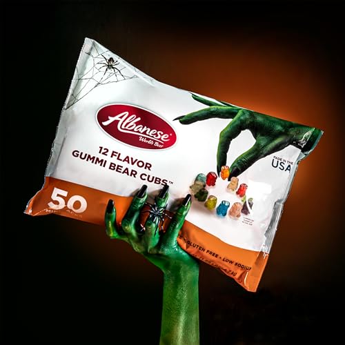 Albanese World's Best, Halloween 12 Flavor Gummi Bear Cubs®, 50-0.5oz Trick or Treat Bags of Halloween Candy - Thumbnail 5