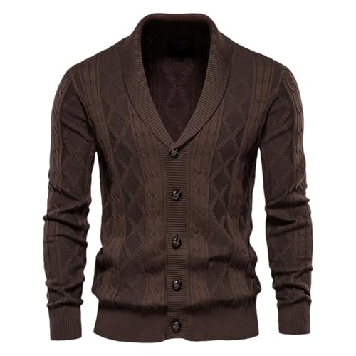 Winter Men's Cotton Blend Button Cardigan Sweater Casual Single Breasted Business Sweater