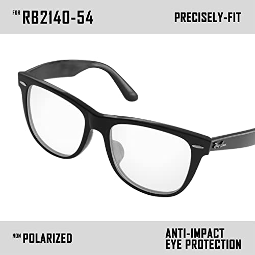 Image of TRUSHELLPolarized Replacement Lenses for Ray-Ban Wayfarer RB2140 54mm Sunglass HD Clear - Non Polarized