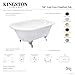 KINGSTON BRASS VCT3D543019NT5 54-Inch Cast Iron Roll Top Claw Foot Tub with 3-3/8-Inch Tub Wall Drillings and Oil Rubbed Bronze Feet, White