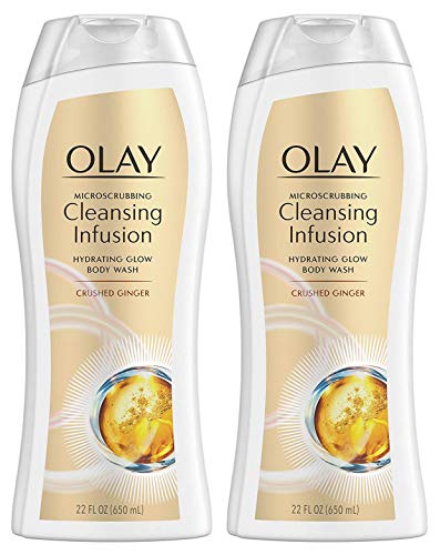 Olay Body Wash - Cleansing Infusion - Crushed Ginger - Net Wt. 22 FL OZ (650 mL) Per Bottle - Pack of 2 Bottles
