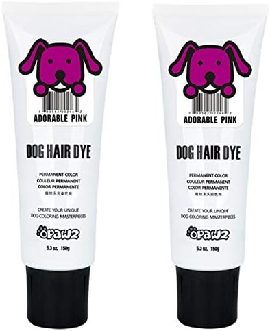 OPAWZ - Pet Hair Dye - Horse & Dog Grooming Supplies - Hair Dye Permanent - Completely Safe & Non-Toxic Pet Hair Dye for Dogs & Horses Over 6 Months Old - Pink Hair Dye - 5.3 Oz Tube - 2 Pack