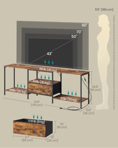 Image of SONGMICS TV Stand for TVs Up to 80 Inches