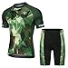 TOMSHOO Abbigliamento Ciclismo, Completo Ciclismo Uomo, Set di Maglie da Ciclismo Primaverili ed Estive, Pantaloni da Ciclismo con Cuscini Imbottiti 4D (L, Army Green)