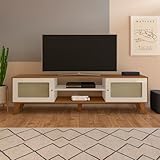 Rack para Tv ate 75' com 2 portas CHARLOTTE cor Cinamomo c/Off White - Artely