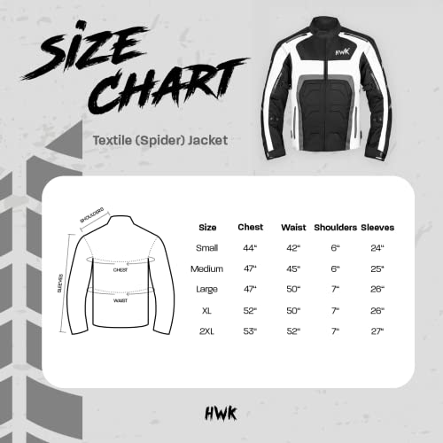 Hwk Spyder Motorcycle Jacket For Men With Weather Resistant Cordura Textile Fabric For Enduro Motocross Motorbike Riding And Impact Protection Armor, Dual Sport Motorcycle Riding Jacket (Grey, L) #TOP2
