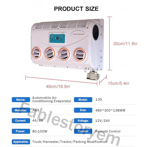Universal DC Klimaanlage für Fahrzeuge und Wohnmobile, 12V/ 24V Elektrisches Kühlsystem für LKW, Transporter und Camping-5