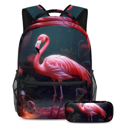 Cartable rose Flamingo 21 pour transporter les cours au collège