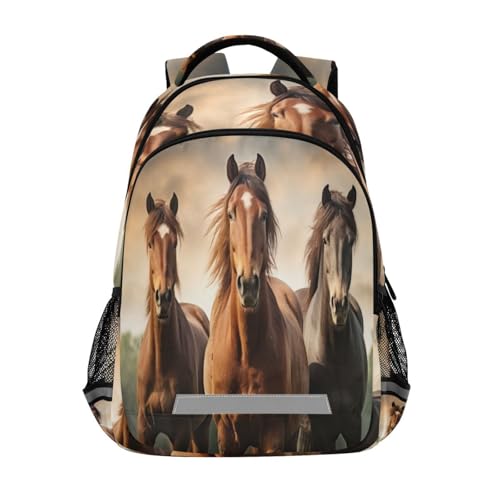 ATTX Mochila impermeável com design de cavalos – Mochila ergonômica para caminhadas ao ar livre, viagens e esportes #424