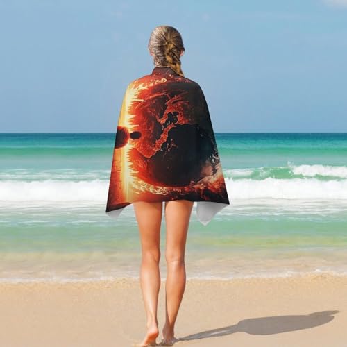 Serviette de plage douce 130x80 cm pour natation et bain - 5