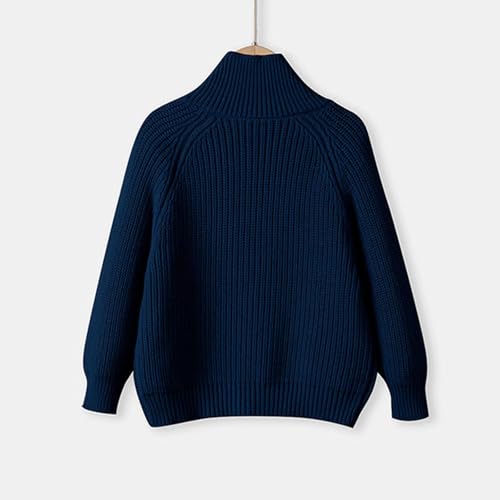 Kids Half Zip Ribbed Sweater Knit Lightweight Mock Neck Pullovers Long Sleeve Crochet Chunky Warm Soft Outwears4