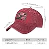HJFCZH Black Adult Baseball Cap Hat Pink Roses Printing for Men and Women Comfort Adjustable, Red, One size #4