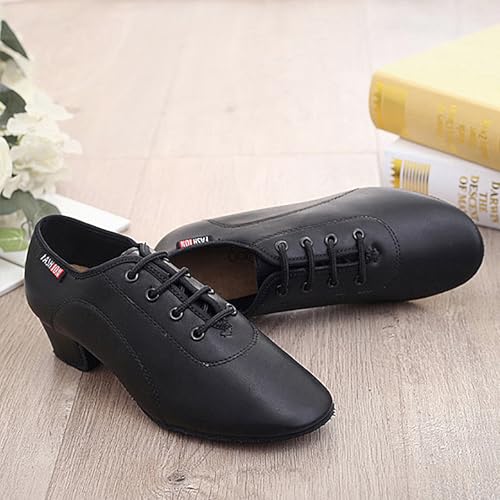 SWDZM Men&Boys Latin Dance Shoes Lace-up Ballroom Practice Dance Shoes3
