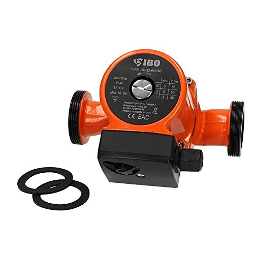 Pompe de recirculation Ibo Ohi 32–60/180 de 4U-Onlinehandel - Pompe de chauffage d'eau chaude Chauffage Circulateur en Fonte - Orange - 46-93 W - 55 L/min - 230 V - IP44