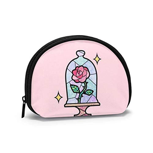 Preisvergleich Produktbild Geldbörse Wechselgeldbörse, Beauty and Beast's Rose Münzbeutel Tragbare Shell Aufbewahrungstasche für Frauen Mädchen