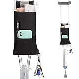 supregear Tasche für Krücke, Wasserabweisendes Krücketasche Leichtes Crutch Organizer Pouch Tote Crutch-Zubehör von Hoher Qualität, Maschinenwaschbares Gehhilfe - Schwarz