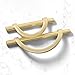 DAPANIY Brushed Gold Cabinet Pulls Drawer Pulls, Half Moon Shape Pulls Gold Drawer Dresser Kitchen Handles Antique Cupboard Door Handles, 4Packs ‎3.75inch