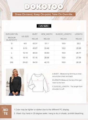 Dokotoo WGKW2724698-P1017-S Womens Long Sleeve Knit Sweater Casual Solid Color Crew Neck Fall Sweaters thumb #5