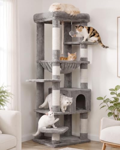 Image of Heybly Cat Tree for Large Cats, 20lbs Heavy Duty, 60 inches HCT050W