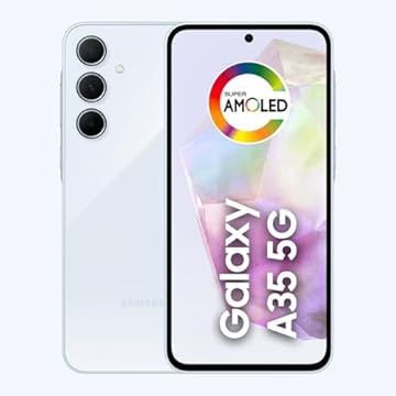 Samsung Galaxy A35 5G, Câmera Tripla Traseira de até 50MP, Selfie de 13MP, Nightography, Apagador de objetos, Design em vidro, IP67, Tela Super AMOLED de 6.6" 120Hz Vision Booster, 256GB - Azul Claro