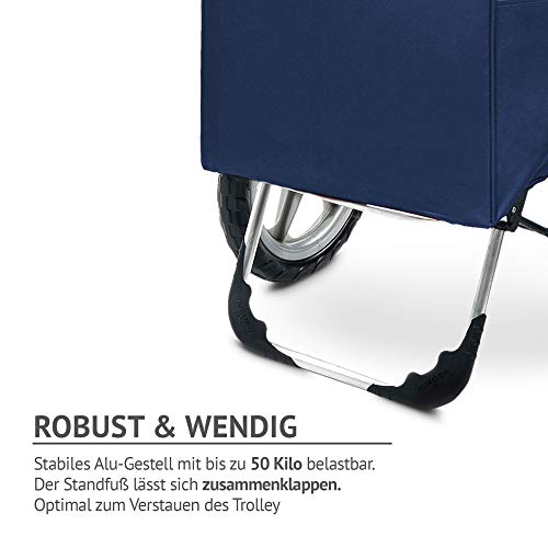 Einkaufstrolley XXL Kiley mit großen Rädern in blau mit 78L - extra großer Einkaufsroller Einkaufshilfe Trolli 50kg… – Bild 5