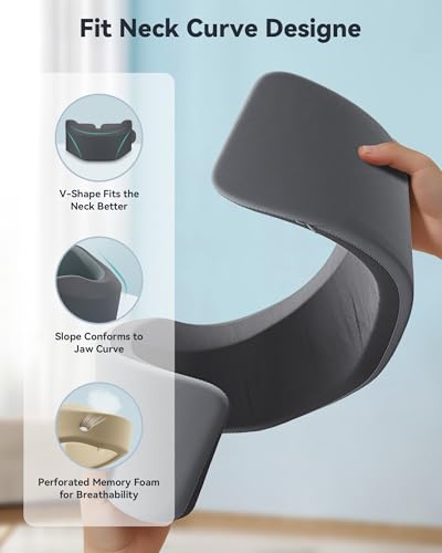 Image of Neck Brace for Sleeping, for Relief Neck Pain and Provide Support Soft Cervical Collar, Neck Support Keep Vertebrae Stable & Aligned Relief of Cervical Spine Pressure Gray (Small Size)