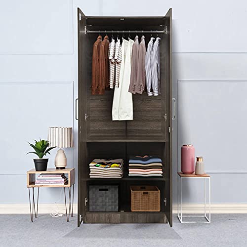 Image of Wakefit Wardrobe | 1 Year Warranty | Engineered Wood Almirah, Cupboard for Clothes Storage | 2 Door, 1 Hanging Space | Taffeta - Napa Oak