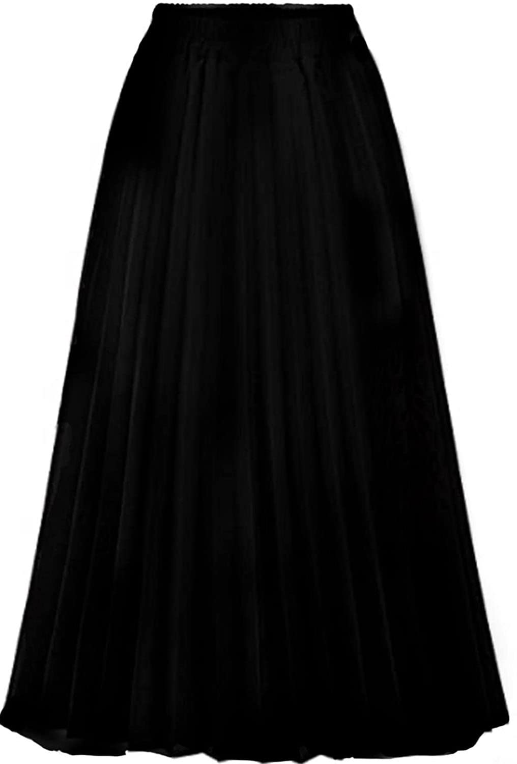 comefohome Womens Leopard Print Skirt Long Maxi Elasticated Waist Pleated A Line Skirts Boho Ladies