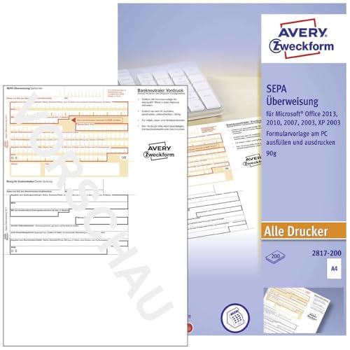 AVERY Zweckform 2817-200 Überweisung/Zahlschein...