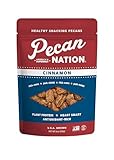 Pecan Nation Cinnamon Roasted Georgia Pecan Halves 8 oz., Natural, No preservatives, Antioxidant-Rich, Non-GMO, Healthy Snacking Pecans for Adults and Kids