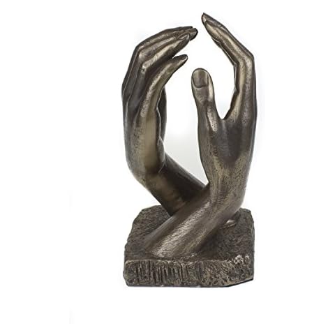 Cold Cast Bronze Hands Romantic Sculpture Inspired by THE CATHEDRAL By Great Sculptor Auguste Rodin, A Great Bronze Anniversary Present or Wedding Gift Cover