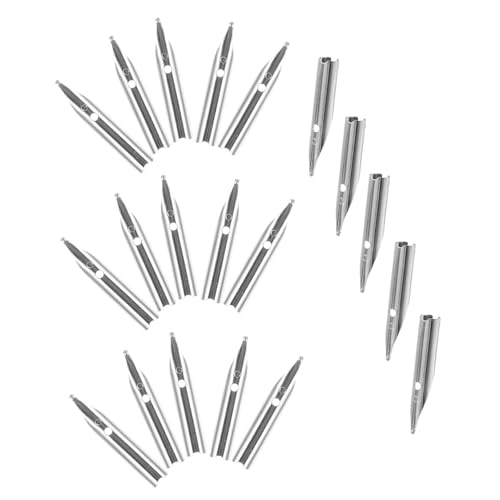 ROMISBABA 20 Piezas Plumilla Escribir Puntos De Pluma De Pintura Bolígrafo Puntas De Pluma De Caligrafía Puntas De Repuesto Para Pluma Estilográfica Puntas Para Pluma Iridio Silver