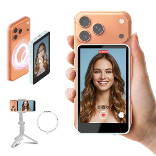 SYNCO XView Monitor Magnético para Teléfono iPhone 17 y Android, Pantalla Selfie Vlog Inalámbrica 50 m con Altavoz Integrado, Ideal para TikTok y Youtube (Azul) SYNCO XView Monitor Magnético para Teléfono iPhone 17 y Android, Pantalla Selfie Vlog Inalámbrica 50 m con Altavoz Integrado, Ideal para TikTok y Youtube (Azul)