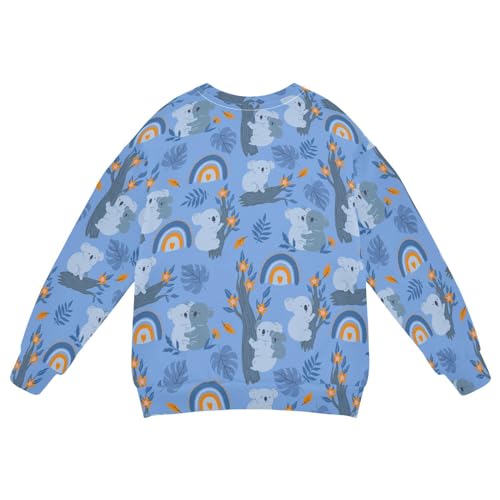 Wusikd Cute Koalas Boy Girl Sweatshirt Toddler Crewneck Rainbows Leaves Pullover Sweater Long Sleeve Clothes 4T2