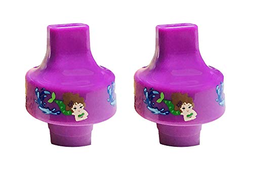 Refresh-a-Baby Reusable Bottle Top Spout Adapter – 2 Pc Pack, Reusable, Convert Any Bottle into a Sippy Cup for Little Ones (Mermaid)